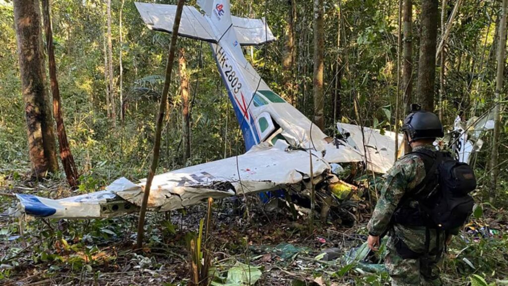Crash site of the 2023 Amazon plane crash, which became the true story behind 99 Nights in the Forest