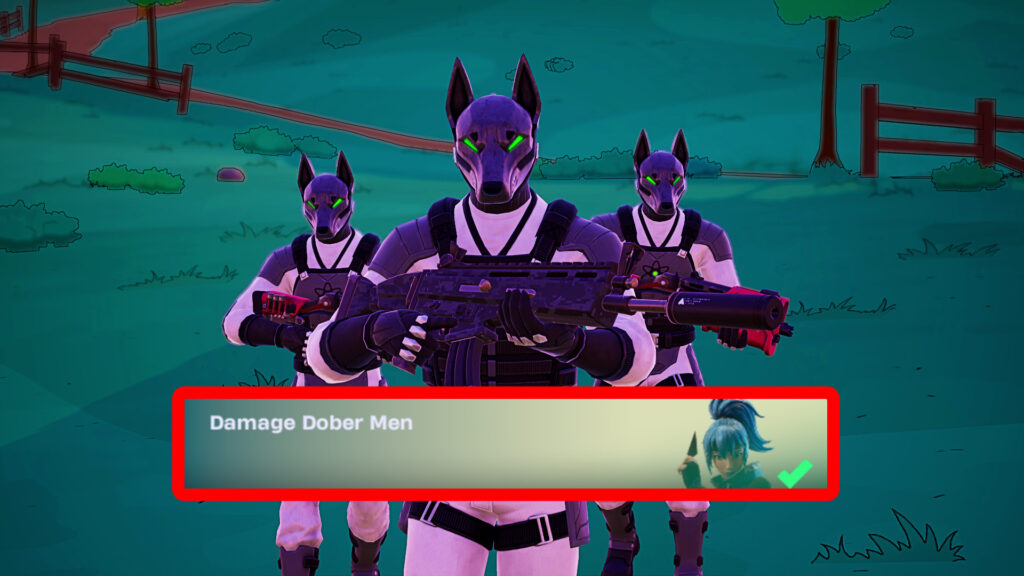 How to damage Dober Men in the Fortnite Simpsons season