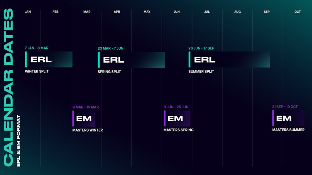 ERLs official schedule for the 2026 season