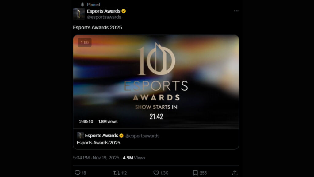 Esports Awards 2025 on X