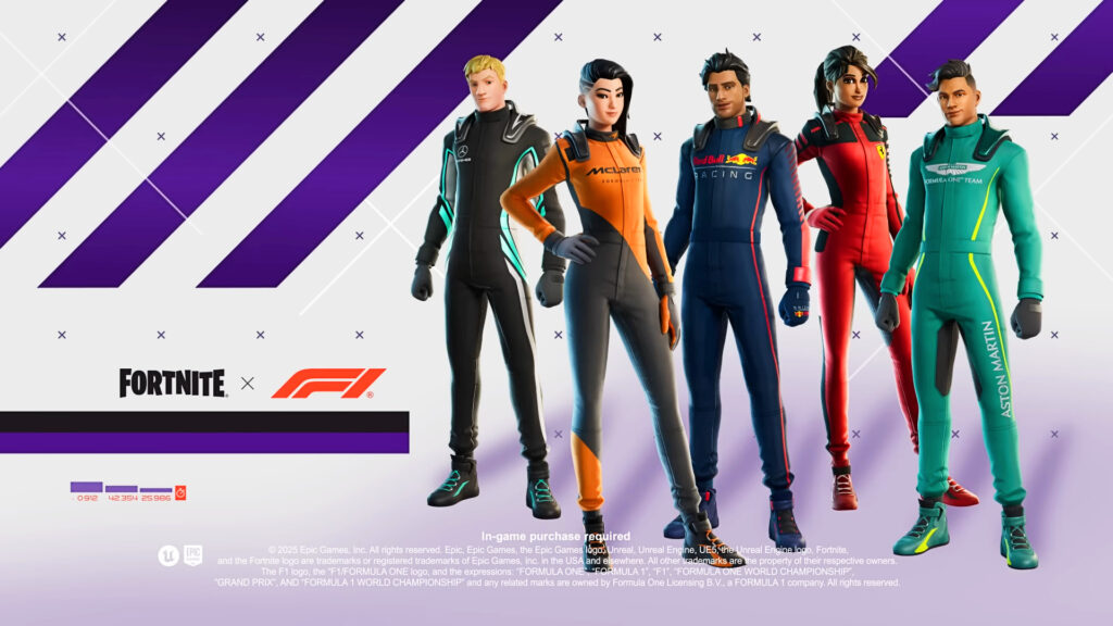 F1 Fortnite collab: Release date, first look, and all skins