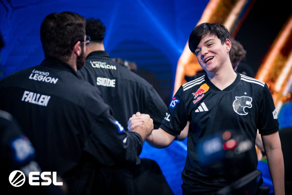 CS2 FURIA players at the stage of IEM Chengdu 2025 during their quarterfinal versus The MongolZ - a photo.