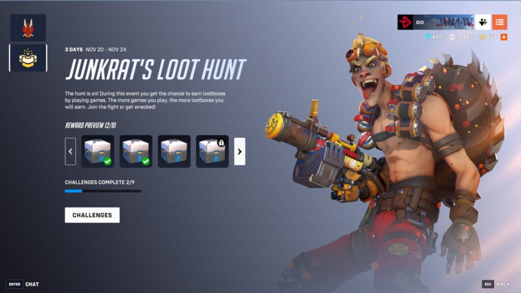 Junkrat’s Loot Hunt returns with free Overwatch 2 loot boxes