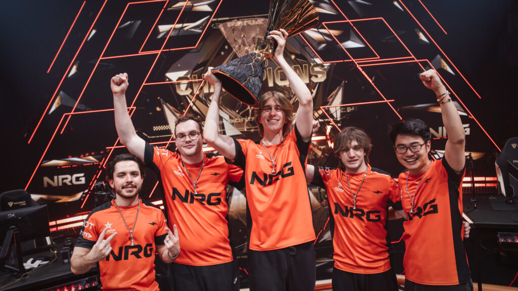 From left to right, NRG Ethan, brawk, mada, skuba, and s0m