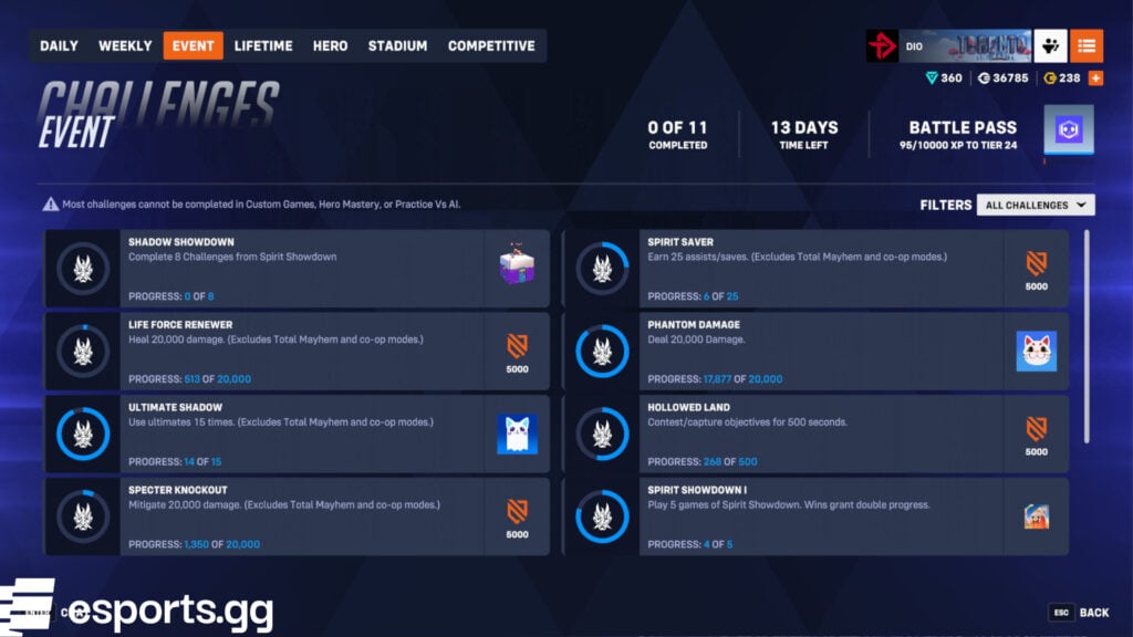 Overwatch 2 Spirit Showdown rewards