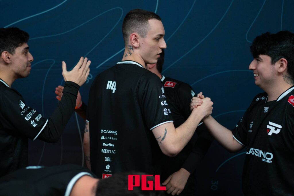It’s a photo of CS2 esports players from the team pain Gaming at the tournament PGL Masters Bucharest 2025.