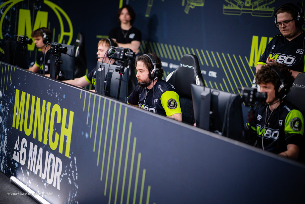 It’s a photo of the Rainbow Six Siege esports players from the team M80 at the tournament R6 Munich Major 2025. 