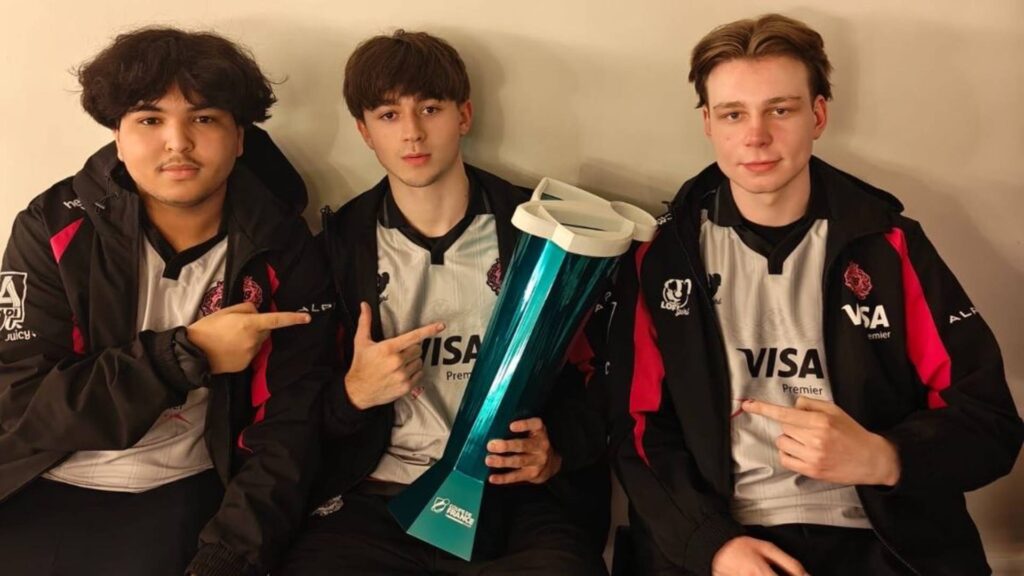 It's a photo of Rocket League esports players from the team Gentle Mates Alpine ahead of RLCS 2026.