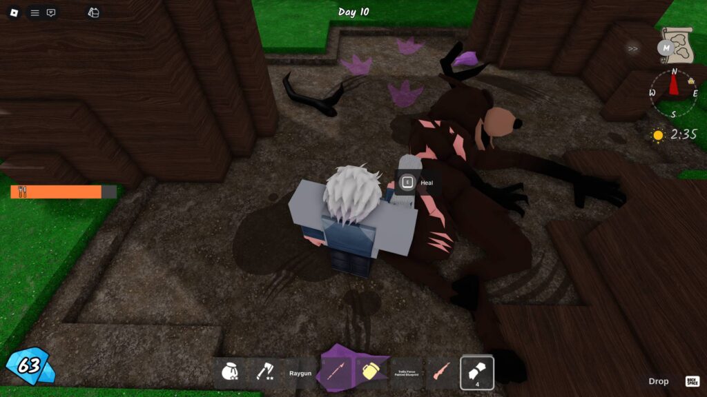 Helping the Deer using bandages in 99 Nights in the Forest