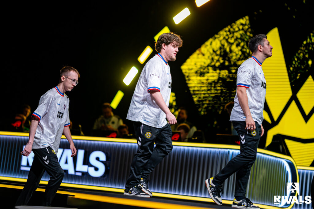 The photo of the CS2 players from Team Vitality during the esports tournament BLAST Rivals Fall 2025.