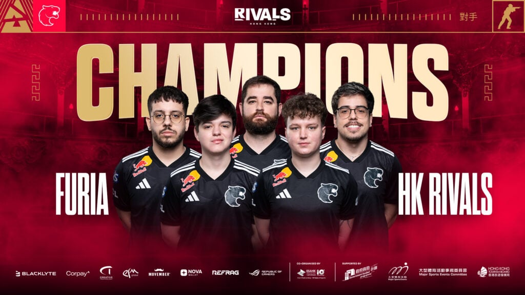 It’s the official poster for the CS2 team FURIA winning the esports tournament BLAST Rivals Fall 2025 in Hong Kong.