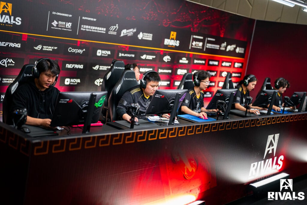 The photo of the CS2 players from the team The MongolZ during the esports tournament BLAST Rivals Fall 2025.