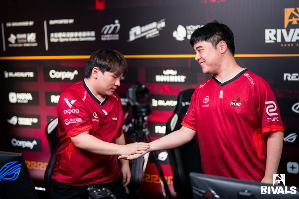 The photo of the CS2 players from the team TYLOO during the esports tournament BLAST Rivals Fall 2025.