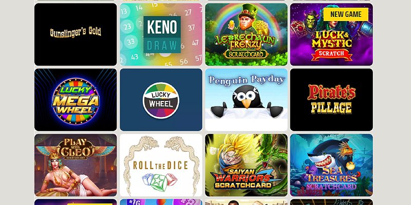 Interface moderne d'Instant Casino montrant une variété de jeux et de promotions