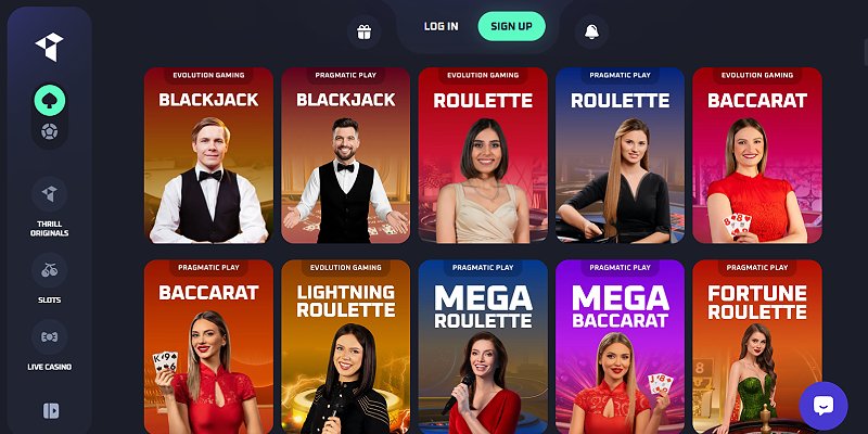Thrill Casino CA - Live Casino