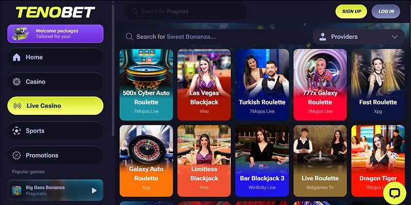 Tenobet Casino US - Live Casino