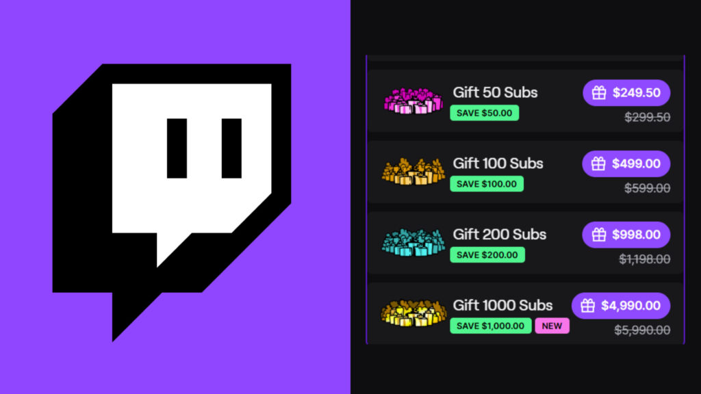 You can now gift 1,000 subs on Twitch