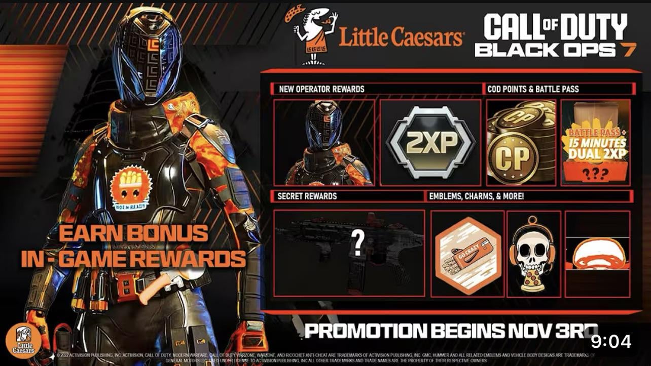How to redeem Little Caesars rewards and Double XP in Black Ops 7