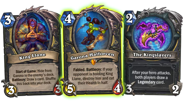 Garona Halforcen, King Llane, The Kingslayers in Hearthstone