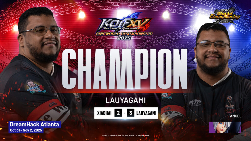 It's the official poster for the player Lauyagami winning The King of Fighters XV SNK World Championship 2025