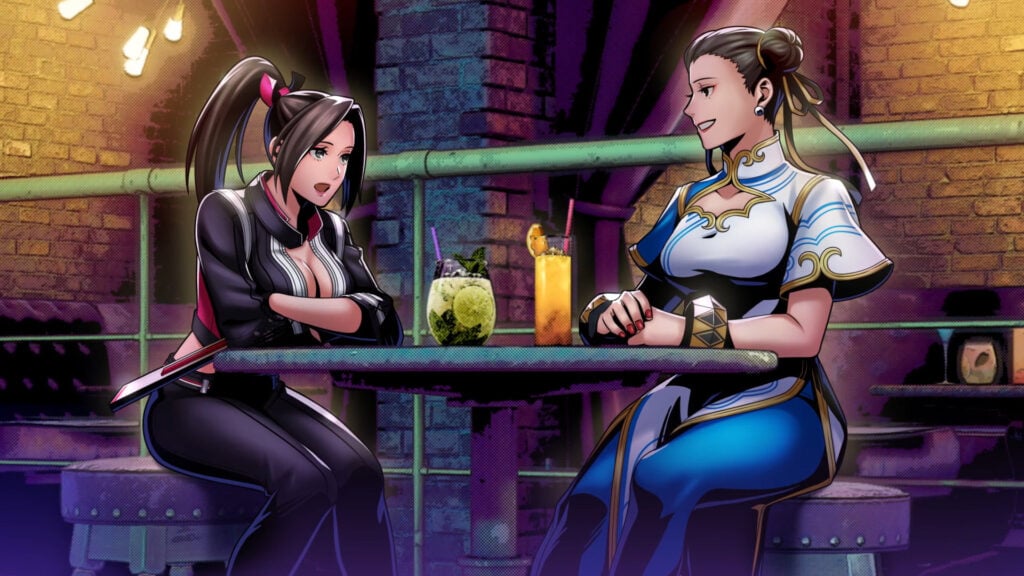 Mai Shiranui and Chun-Li hanging out in South Town
