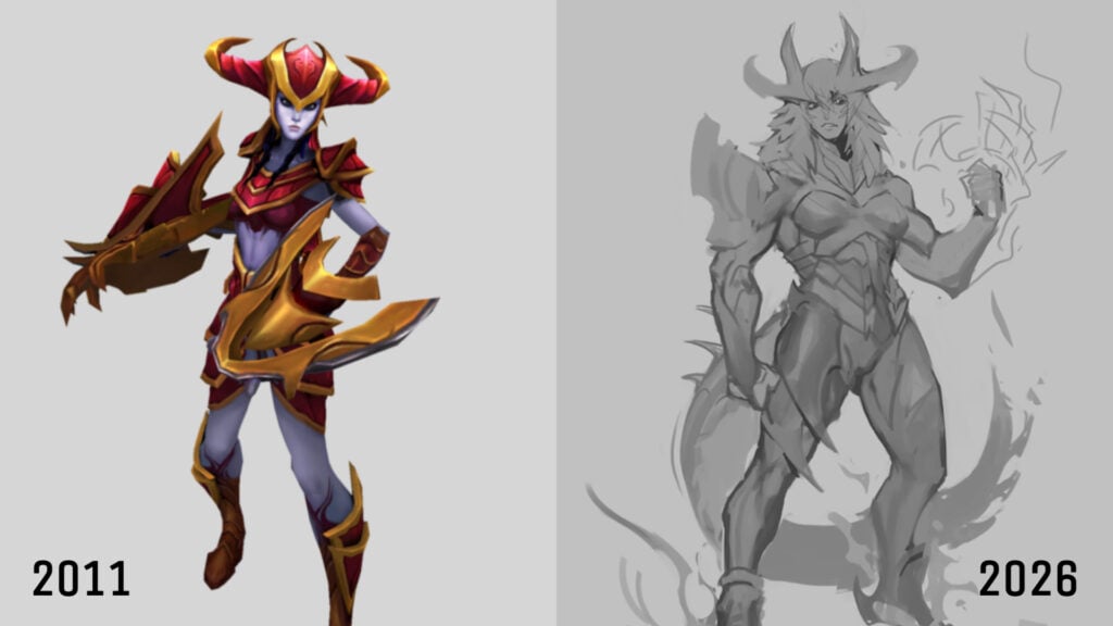 In-game model vs concept art for Shyvana's VGU