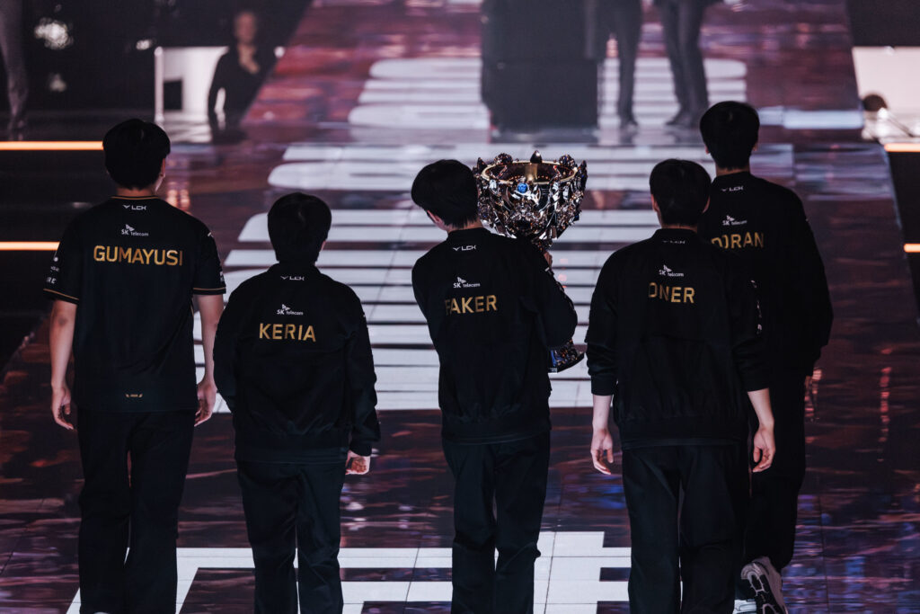 T1 walked away with their third Summoners' Cup in a row. (Photo by Christina Oh/Riot Games)