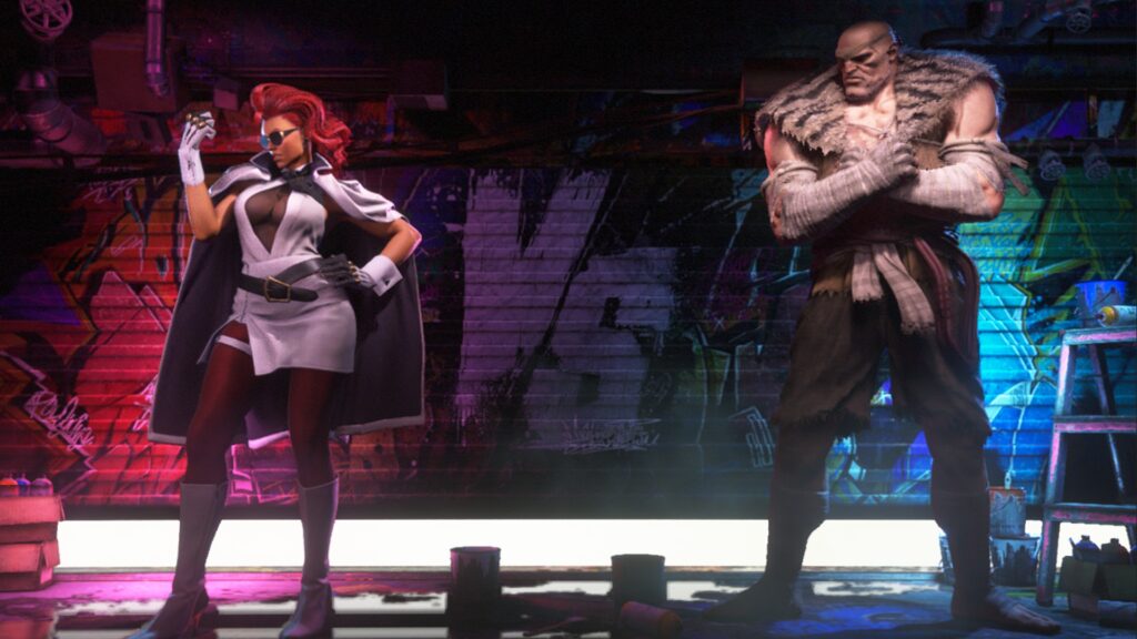 The pre-match screenshot: C. Viper versus Sagat in Street Fighter 6.