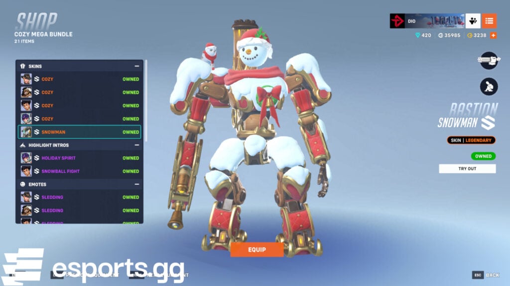 overwatch 2 snowman bastion skin