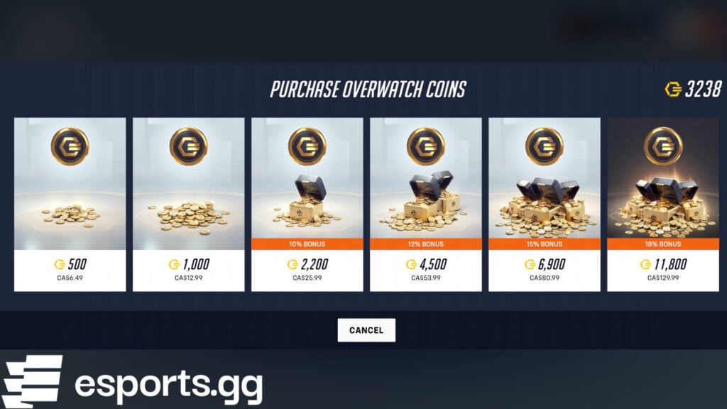 Overwatch Coins cost