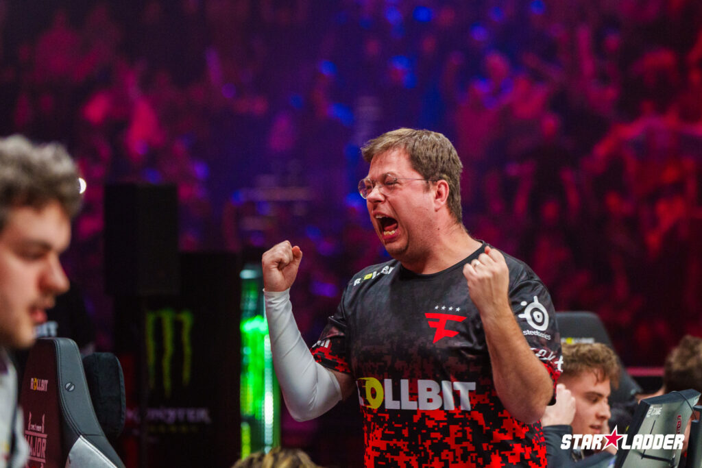 The Counter-Strike 2 player Finn "karrigan" Andersen from the team FaZe Clan during the CS2 esports StarLadder Budapest Major 2025 - it’s a photo.