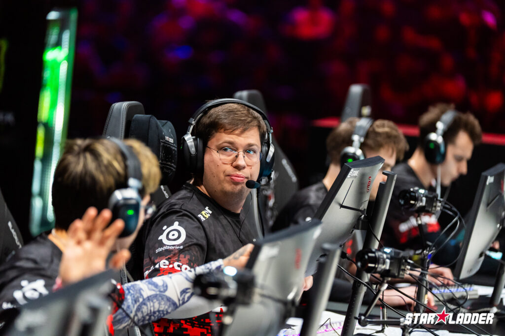 The Counter-Strike 2 team FaZe Clan at the StarLadder Budapest Major 2025 Playoffs - a photo.