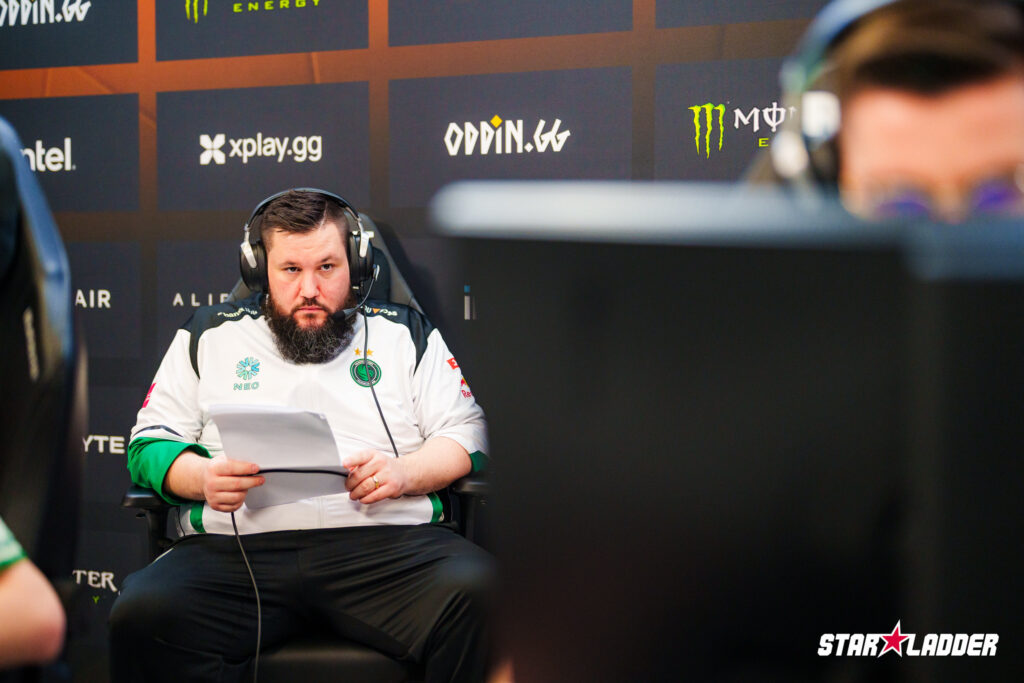 It’s a photo of Danny "zonic" Sørensen, the coach of the Counter-Strike 2 esports Team Falcons during the CS2 StarLadder Budapest Major 2025.