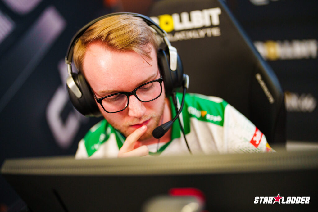 The CS2 esports player TeSeS from Team Falcons in Stage 3 at the StarLadder Budapest Major 2025 - a photo.