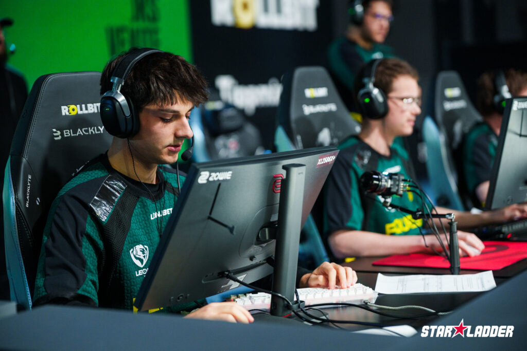The CS2 esports players from the team FlyQuest in Stage 2 at the StarLadder Budapest Major 2025 - a photo.