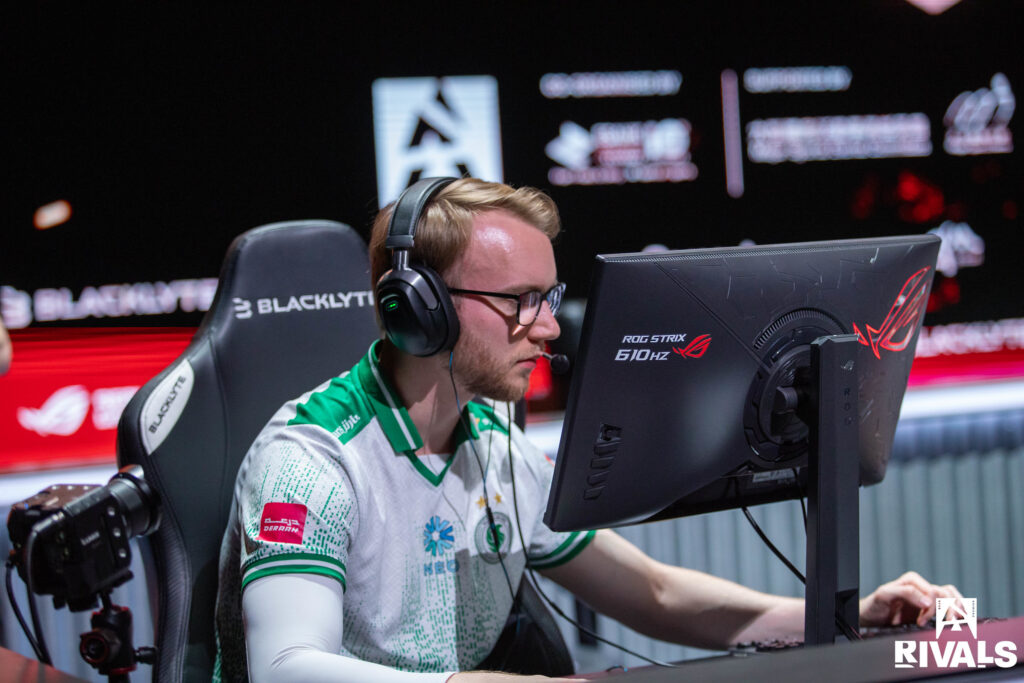 The CS2 esports player TeSeS from Team Falcons at the tournament BLAST Rivals 2025 - a photo.