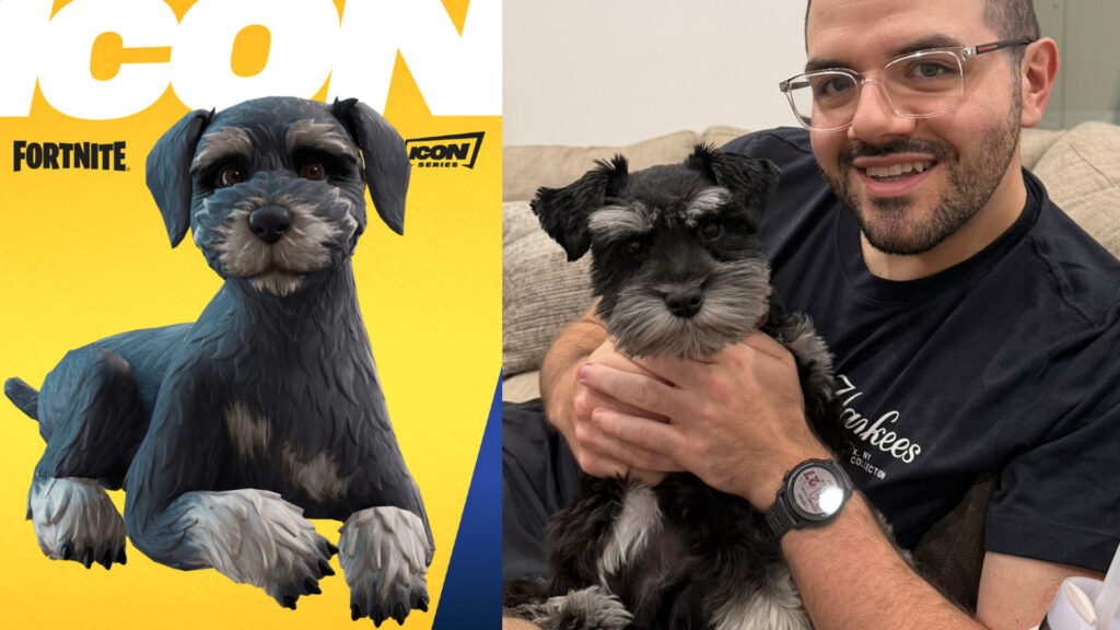 CouRageJD's dog Louis in Fortnite