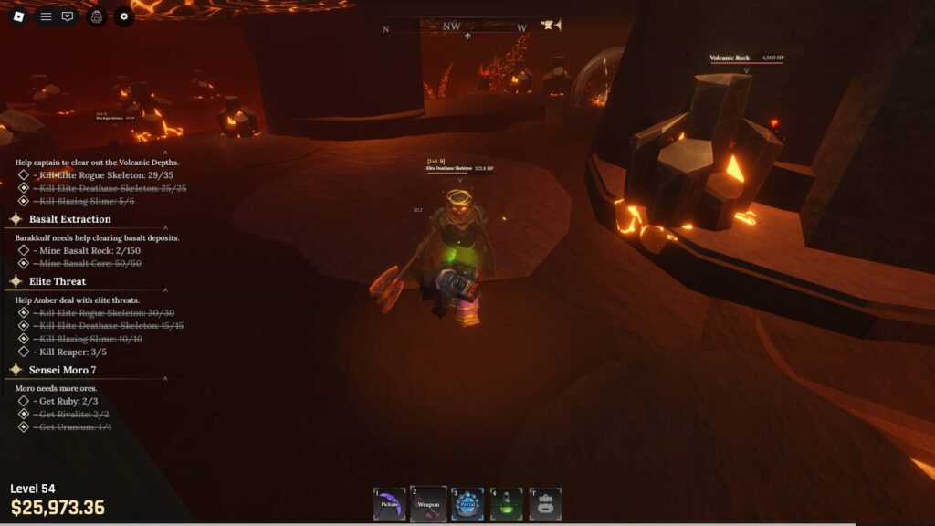 Fighting an Elite Deathaxe Skeleton