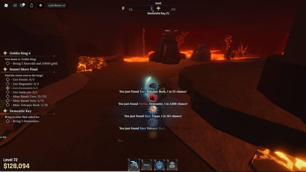 Getting a Demonite inside the Volcanic Depths