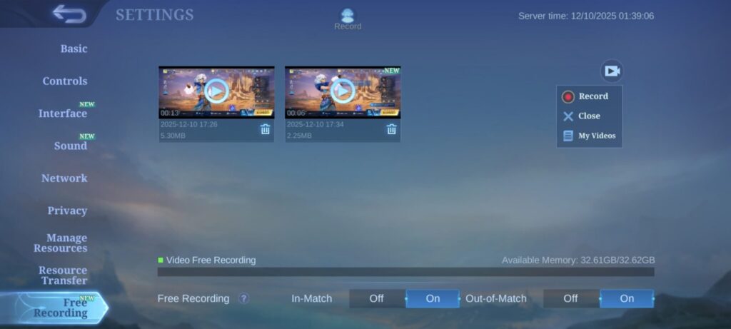 How to use screen recorder or clip-sharing in MLBB