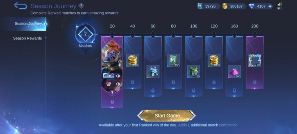MLBB Ranked Season 39 Rewards