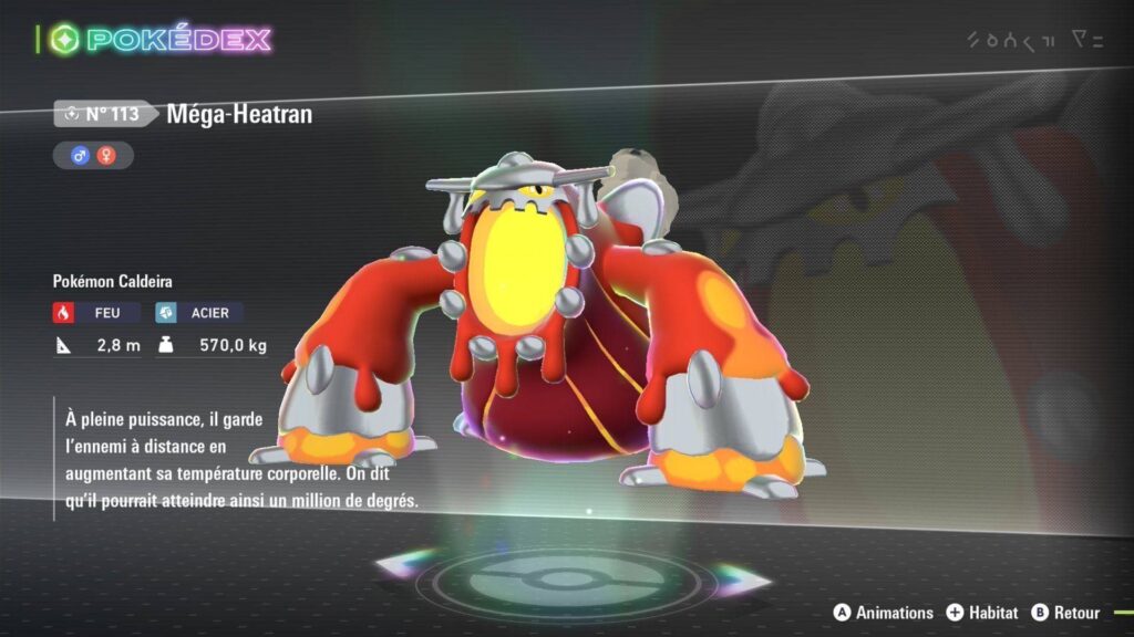Mega Heatran, one of the new megas in Pokémon Legends Z-A's Mega Dimension DLC