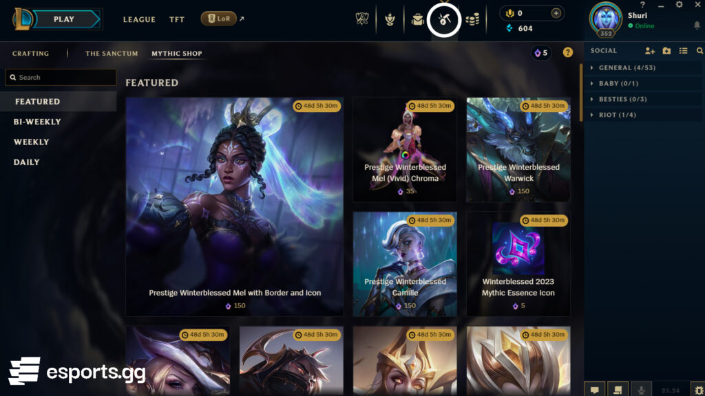 League of Legends Mythic shop location 