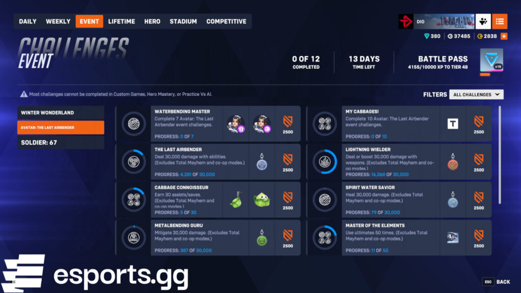 Overwatch 2 Avatar event rewards