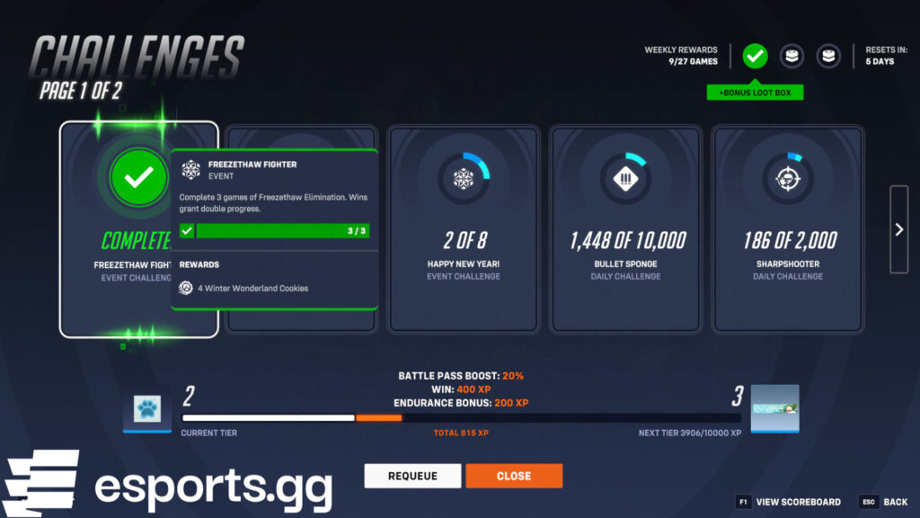 Complete Freezethaw Elimination matches to gain Winter Wonderland 2025 event progress