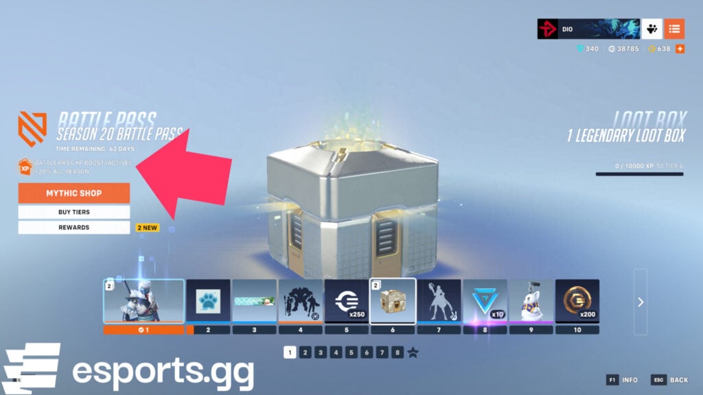 The paid Battle Pass features a 20% XP bonus after every completed match 