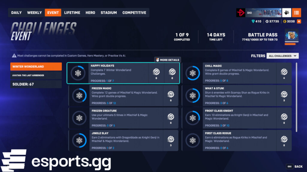 Overwatch 2 Winter Wonderland challenges