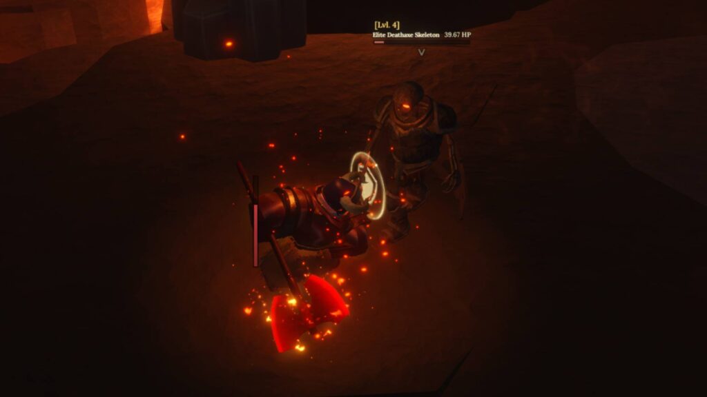 Parrying an Elite Deathaxe Skeleton in The Forge