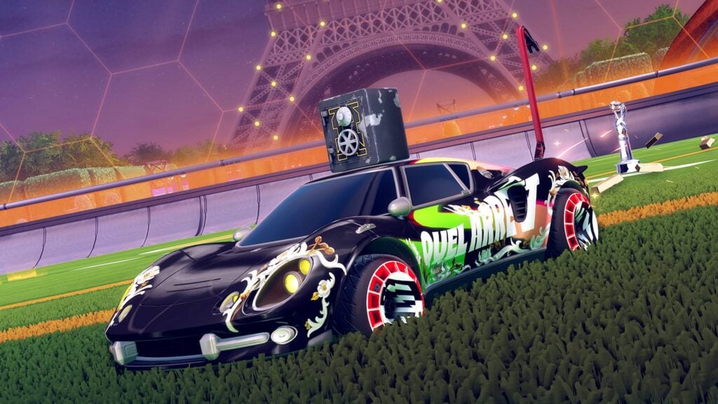 The image shows an in-game car body in Rocket League: Magnifique is part of Season 21.