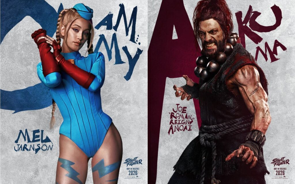 The image shows the live-action versions of Cammy and Akuma - in the Street Fighter movie.